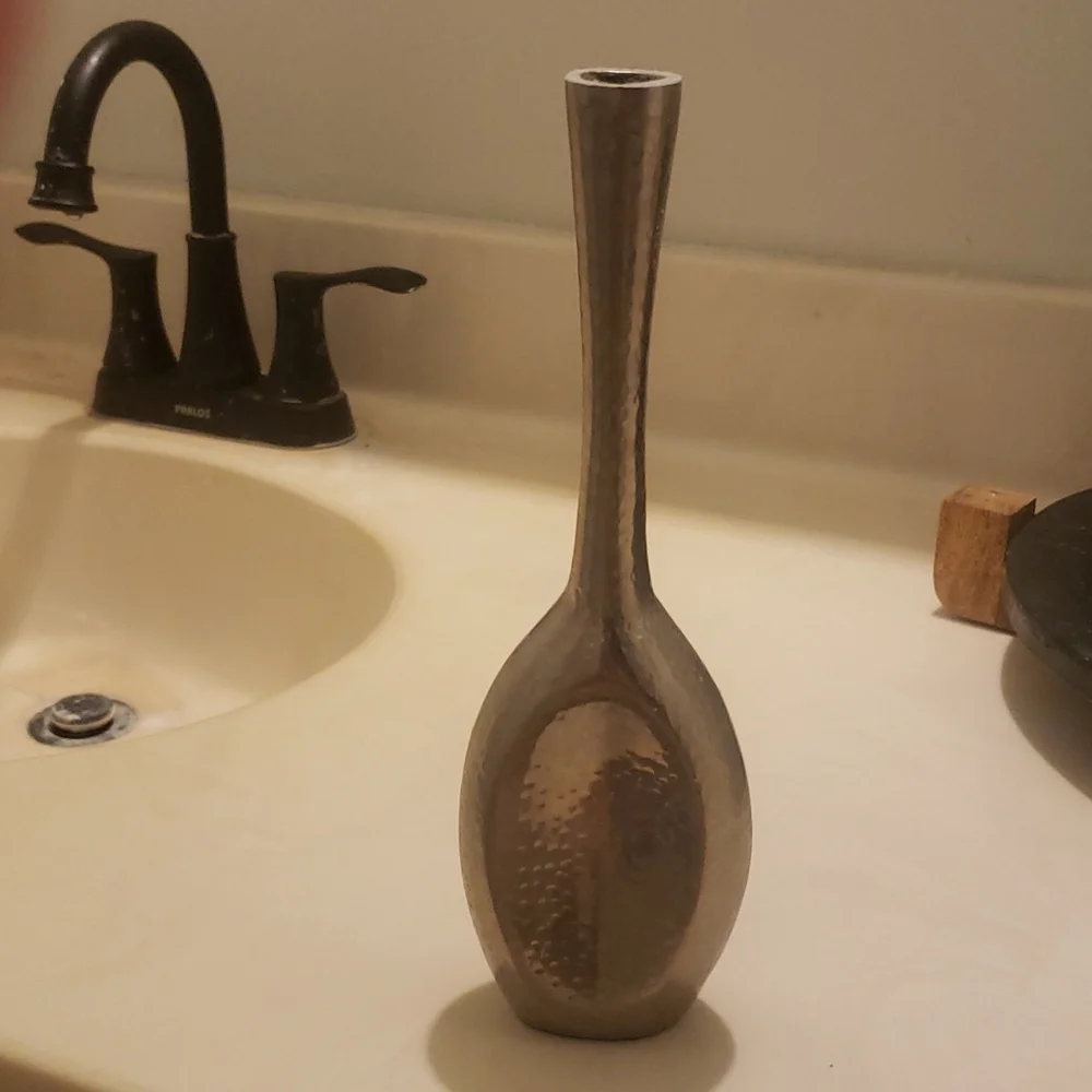 West Elm Silver bud vase